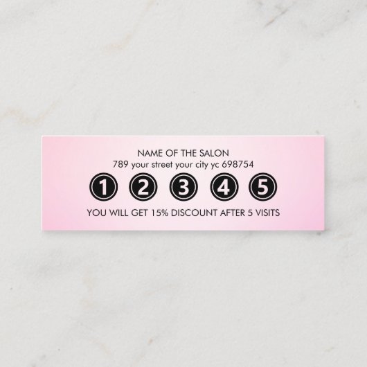 ピモダンッエレガントク美しいサロン ロイヤリティカード (裏面)