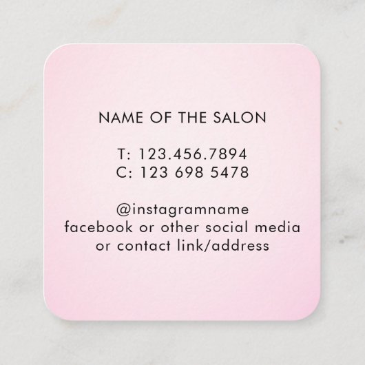 ピモダンッエレガントク美しいサロン 予約カード (裏面)