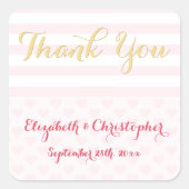 ピモダンッエレガントク金ゴールド結婚の好意に感謝 スクエアシール (正面)