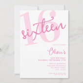 ピモダンッエレガントク16誕生日 招待状 (正面)