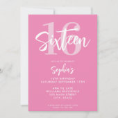 ピモダンッエレガントク16誕生日 招待状 (正面)