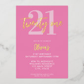 ピモダンッエレガントク21歳 箔招待状 (正面)