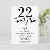ピモダンッエレガントク22歳の誕生日の招待状 招待状 (スタンド正面)