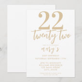 ピモダンッエレガントク22歳の誕生日の招待状 招待状 (正面/裏面)