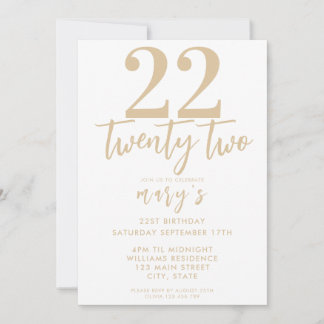 ピモダンッエレガントク22歳の誕生日の招待状 招待状