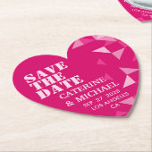 ピモダンッカラフルクハート幾何学日付の保存 ペーパーコースター (アングル)