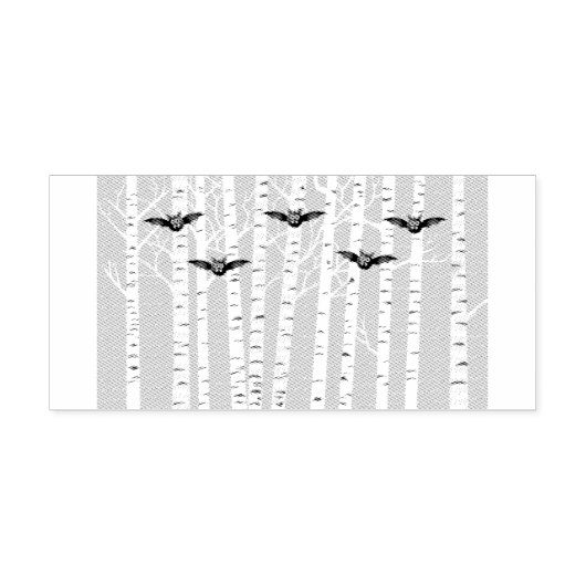 ピモダンッガーリークハロウィーンこうもり樺の木フォレスト ラバースタンプ (インプリント)