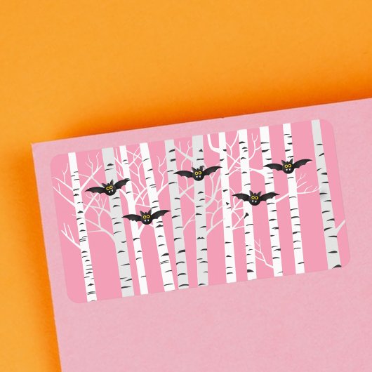 ピモダンッガーリークハロウィーンこうもり樺の木フォレスト ラベル