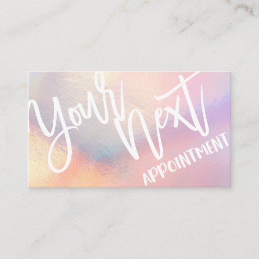 ピモダンッガーリークピーチ虹色タイポグラフィ 予約カード (正面)