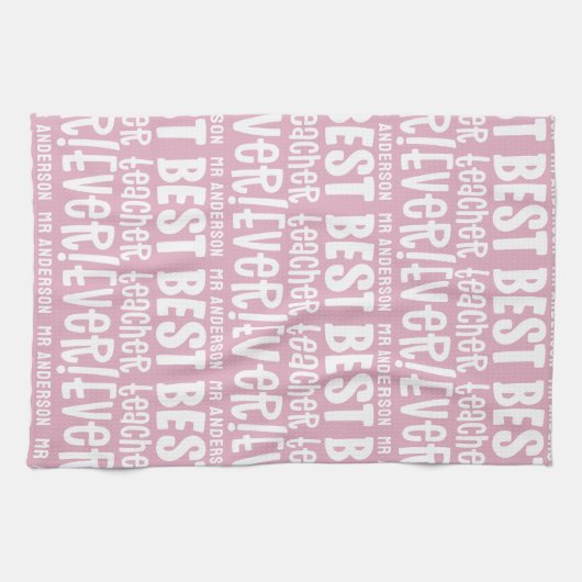 ピモダンッガーリーク最高の先生タイポグラフィ キッチンタオル (横)