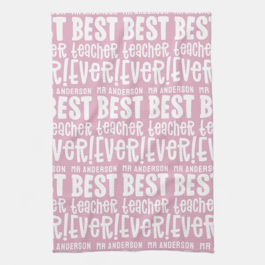 ピモダンッガーリーク最高の先生タイポグラフィ キッチンタオル (縦)