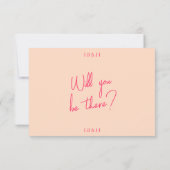 ピモダンックお洒落レトロファンキーおもしろい結婚の 出欠カード (裏面)