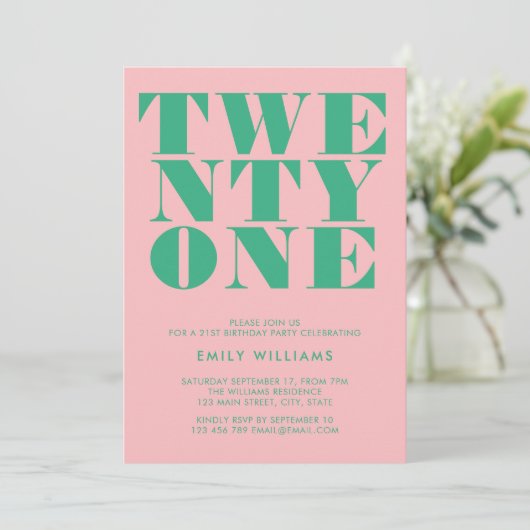 ピモダンックエレガント・グリーンはっきりした21歳 招待状 (スタンド正面)