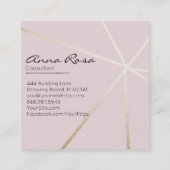 ~*ピモダンックジオメトリトレンディー。バラ金箔 スクエア名刺 (裏面)