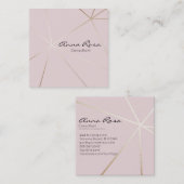 ~*ピモダンックジオメトリトレンディー。バラ金箔 スクエア名刺 (正面/裏面)