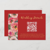 ピモダンック中国の結婚縁ど・フローラのQRコード エンクロージャーカード (正面/裏面)