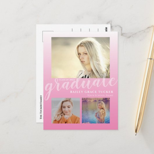 ピモダンッグラデーションクガーリー卒業会 ポストカード (正面/裏面インサイチュ)