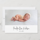 ピモダンッミニマルクシンプル写真誕生 案内状 (正面)