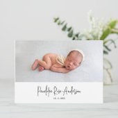 ピモダンッミニマルクシンプル写真誕生 案内状 (スタンド正面)