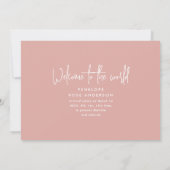 ピモダンッミニマルクシンプル写真誕生 案内状 (裏面)