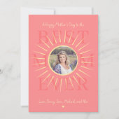 ピモダンッ最高のクの母の日のピンクのカード (正面)