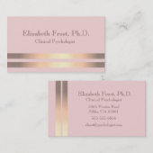 ピモダンッ淡い色のク金ゴールドストライプの 名刺 (正面/裏面)