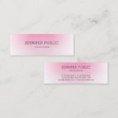 ピモダンパーソナライズされたエレガントンク白テンプレート スキニー名刺 (正面/裏面)