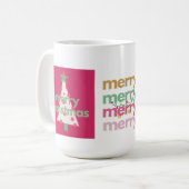 ピモダンメリーお洒落ンクのクリスマスマグ コーヒーマグカップ (正面左)