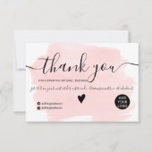 ピモダンンクの水色のブラシストロークの感謝してい順序 招待状 (正面)