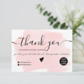 ピモダンンクの水色のブラシストロークの感謝してい順序 招待状 (スタンド正面)