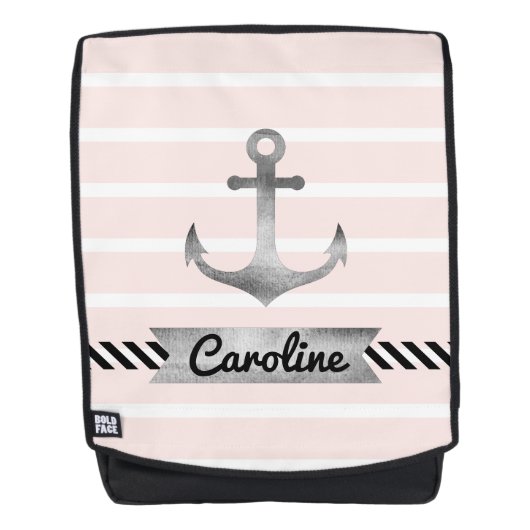 ピモダンンクストライプいかりカスタム バックパック (正面)