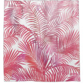 ピモダンンク水色熱帯ヤシ葉の木  シャワーカーテン (正面)