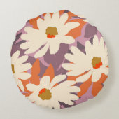 ピモダンンク芸術的デイジー自然ホームデコール ラウンドクッション (裏面)