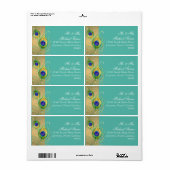 ピモダンーコックフェザフェイクー宝石スクロールターコイズ ラベル (フルシート)