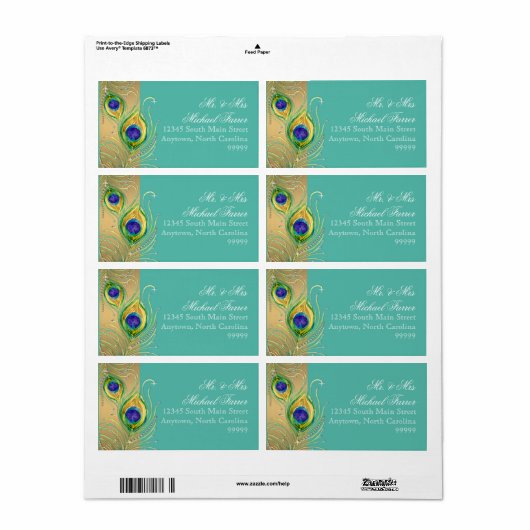 ピモダンーコックフェザフェイクー宝石スクロールターコイズ ラベル (フルシート)