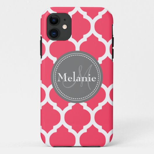 ピモノグラムのッ鮮やかク&グレークローバー Case-Mate iPhoneケース (裏面)