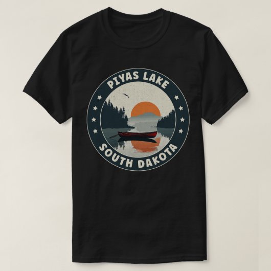 ピヤスレイクサウスダコタサンセット Tシャツ (デザイン正面)