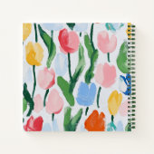 ピュアおよびおもしろいチューリップ四角形ノートブック ノートブック (裏面)