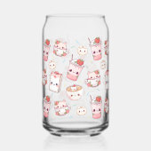 ピュアで完全に醸造:かわいいキャットコーヒーグラス缶 ガラス缶 (裏面)