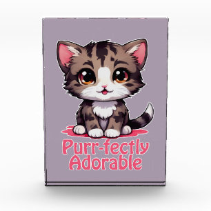 ピュアで愛らしいチビ(小さくかわいく書いた感じ)かわいいピンク色の子猫 フォトブロック