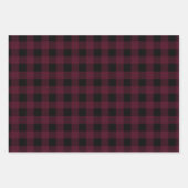 ピュアなプレイドバッファローが赤い黒をチェック伝統的 ラッピングペーパーシート (正面)