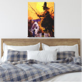 "ピュアイマジネーション"コレクションヴィンテージリーフィウィッチ キャンバスプリント (インサイチュ (寝室))