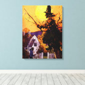 "ピュアイマジネーション"コレクションヴィンテージリーフィウィッチ キャンバスプリント (インサイチュ (ウッドフロア))