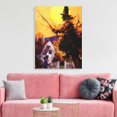 "ピュアイマジネーション"コレクションヴィンテージリーフィウィッチ キャンバスプリント (インサイチュ (リビング))