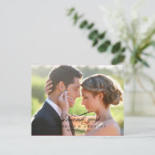 ピュアエレガンス結婚サンキューカード – ブラック ポストカード (スタンド正面)