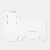 ピュアエレガントホワイト金ゴールドクロスカスタム《キリスト教》洗礼式や命名式 フェイバーボックス (折り畳みなし)