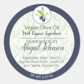 ピュアオリーブ油自家製体バターまたはジェリーラベル ラウンドシール (正面)
