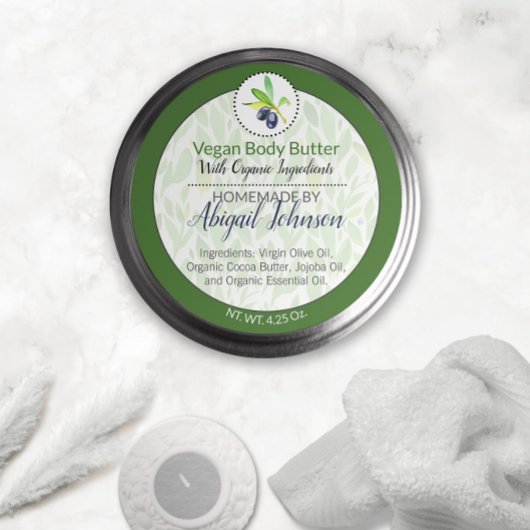 ピュアオリーブ油自家製体バターまたはジェリーラベル ラウンドシール