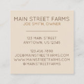 ピュアオーガニックメープルシュガーキャンディバーモントメイン スクエア名刺 (裏面)