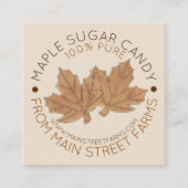 ピュアオーガニックメープルシュガーキャンディバーモントメイン スクエア名刺 (正面)